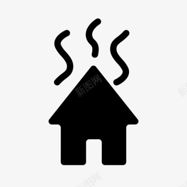 燃烧的房子纵火家图标