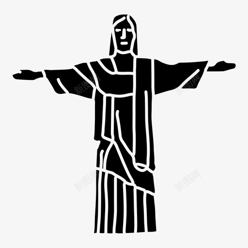基督救世主巴西基督教svg_新图网 https://ixintu.com 基督 救世主 巴西 基督教 耶稣基督 雕像 世界 地标 柯纳 固体