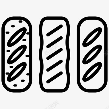 三明治面包法式面包黑面包图标