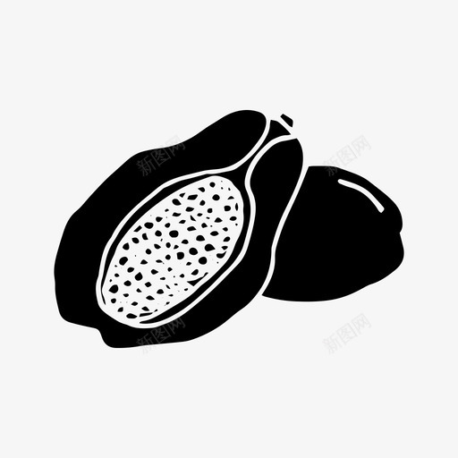 木瓜风味食品svg_新图网 https://ixintu.com 水果 木瓜 风味 食品 手工 绘制 简单 固体