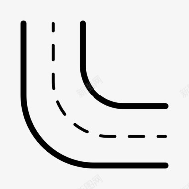 小曲线街道线性路径图标