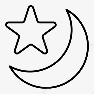 月亮和星星设计卡里姆图标
