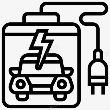 混合动力电动汽车充电动力图标