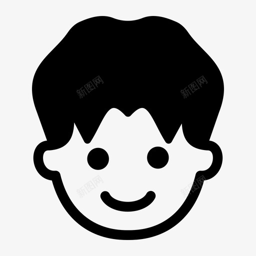 微笑男孩表情符号svg_新图网 https://ixintu.com 男孩 表情 符号 微笑 情感 感觉