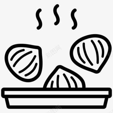 烤栗子烹饪烤箱烤图标