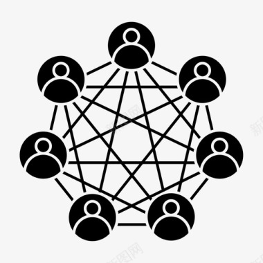 团队合作社区连接图标