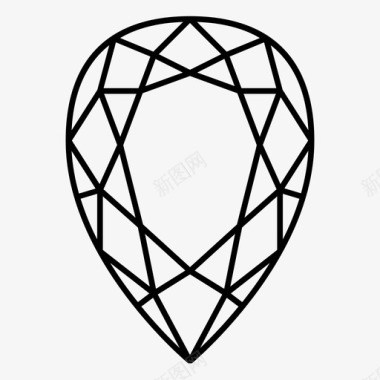 采购产品梨形钻石形状梨形钻石形状切割图标
