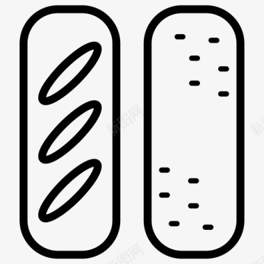 面包法式面包黑面包图标