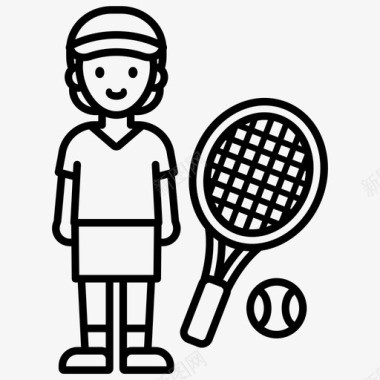 网球运动员运动壁球图标
