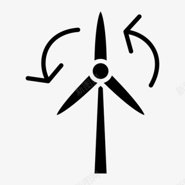 涡轮机可再生能源风能图标