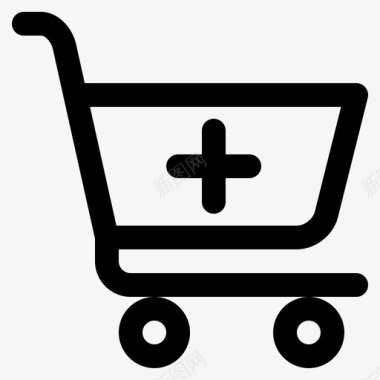 添加到购物车网上购物电子商务塞林轮廓图标图标