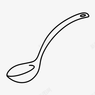 勺子餐具涂鸦图标