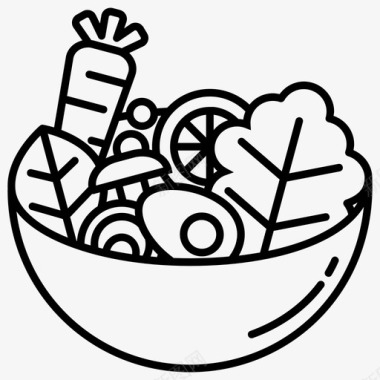 沙拉碗饮食图标
