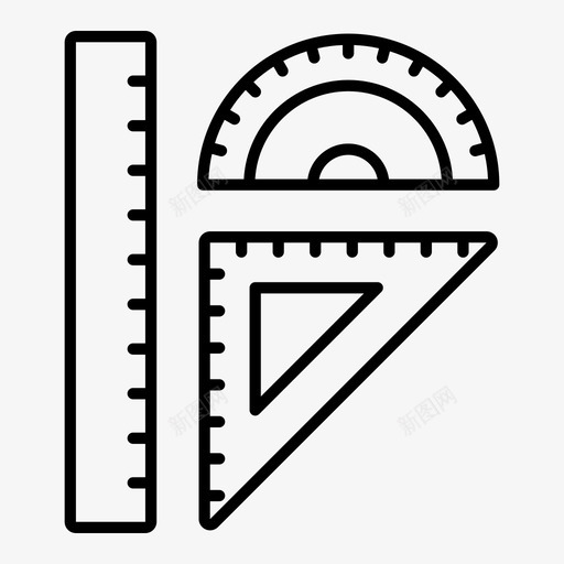 尺量角器数学学习svg_新图网 https://ixintu.com 量角器 数学 学习 三角尺 学校教育