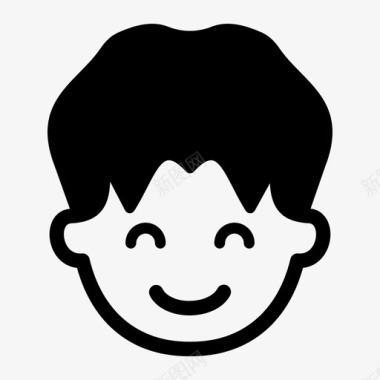 微笑男孩表情符号图标