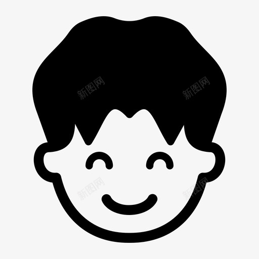 微笑男孩表情符号svg_新图网 https://ixintu.com 男孩 表情 符号 微笑 情感 感觉