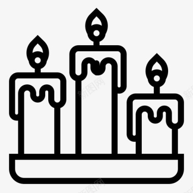 蜡烛圣诞节灯光图标