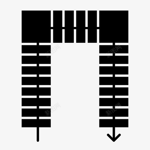 建筑符号台阶u形楼梯svg_新图网 https://ixintu.com 建筑 符号 台阶 楼梯 人行道 图示