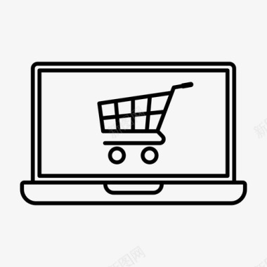 网上购物电子商务笔记本电脑图标