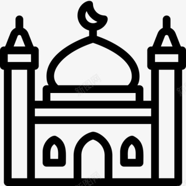 清真寺开斋节宣礼塔图标