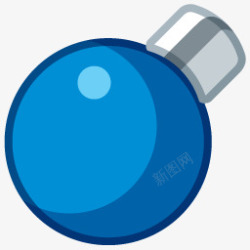 蓝色圆形小灯泡图标 iconcom圣诞节素材