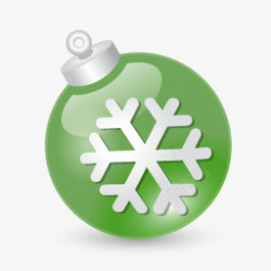 绿色的圣诞彩球图标 iconcom圣诞节素材