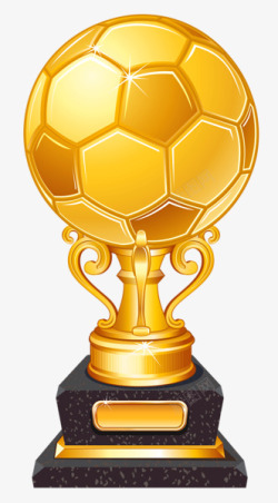 Gold Football Award Trophy Transparent  Clipart特效武器素材