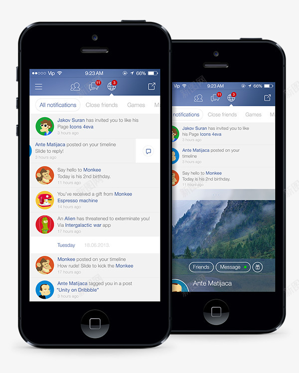 Facebook iOS 7 concept on BehanceAPP  移动平台png免抠素材_新图网 https://ixintu.com 移动 平台