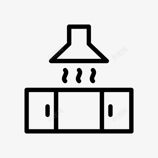 风帽橱柜抽屉svg_新图网 https://ixintu.com 风帽 橱柜 抽屉 油烟机 室内 厨房家具 线条