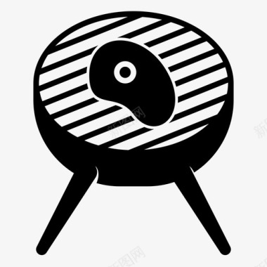 烧烤炉烧烤烤架图标