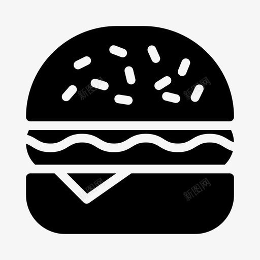 汉堡面包店芝士汉堡svg_新图网 https://ixintu.com 汉堡 面包店 芝士 快餐 垃圾 食品 膳食 线条 符号