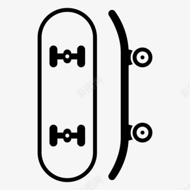 滑板溜冰运动图标