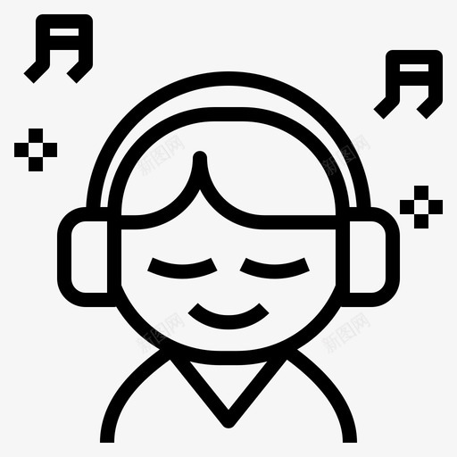音乐享受聆听svg_新图网 https://ixintu.com 音乐 享受 聆听 放松 治疗 家庭 活动