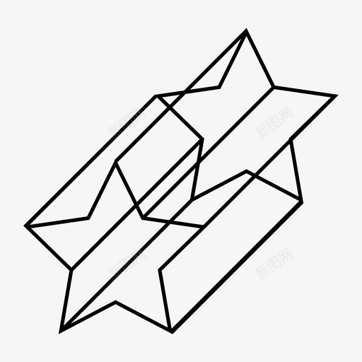 星棱镜三维几何svg_新图网 https://ixintu.com 棱镜 三维 形状 几何 几何形