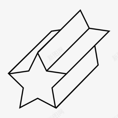 星棱镜三维几何图标
