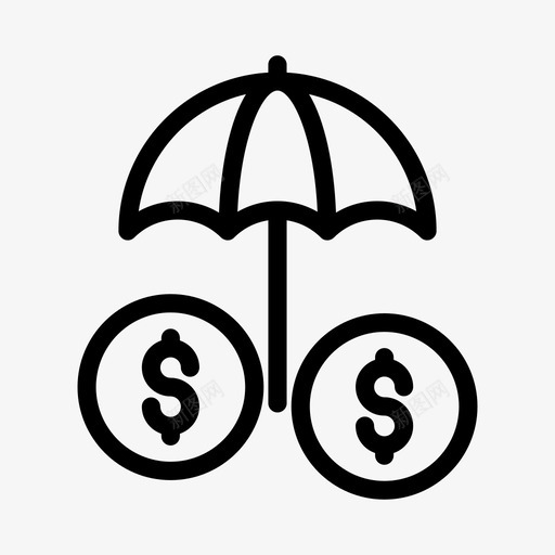 伞美元金融svg_新图网 https://ixintu.com 安全 美元 金融 保护