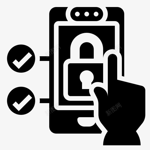 行为生物识别客户锁定svg_新图网 https://ixintu.com 生物识别 行为 客户 锁定 智能 手机 标志