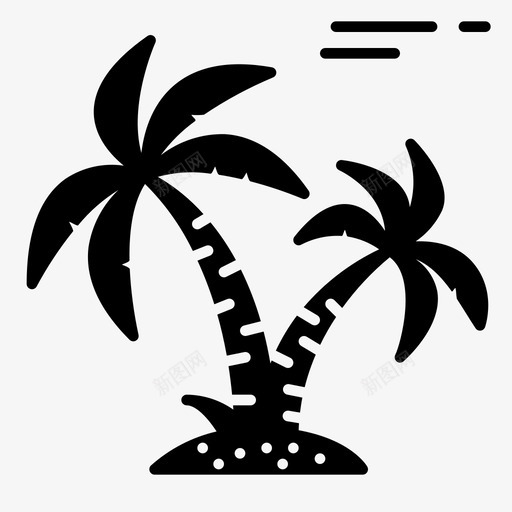 岛海滩棕榈树svg_新图网 https://ixintu.com 海滩 棕榈树 树木 暑假