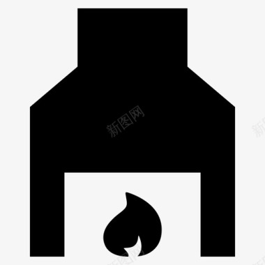 壁炉暖气家图标