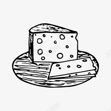 奶酪食品手绘图标