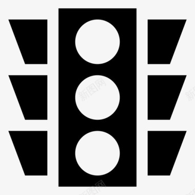 交通信号驾驶警示路标图标