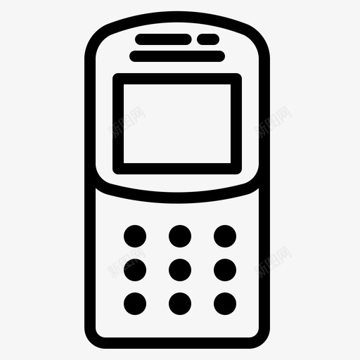 电话设备电子svg_新图网 https://ixintu.com 复古 电话 设备 电子 媒体 东西 图标 标的 线条 风格