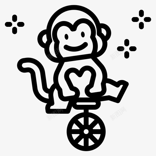 猴子动物狂欢节svg_新图网 https://ixintu.com 狂欢节 马戏团 猴子 动物