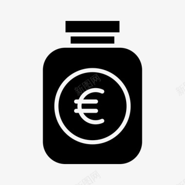 钱罐货币欧元图标