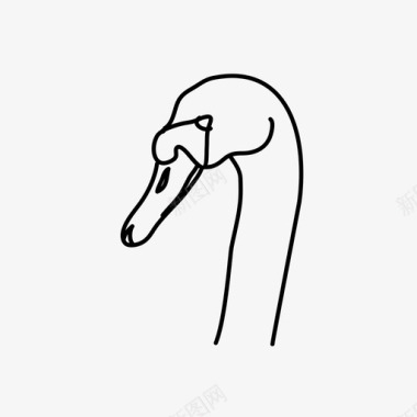 天鹅动物插图图标