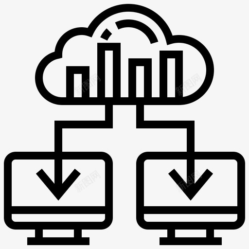 数据通信云同步svg_新图网 https://ixintu.com 数据通信 同步 上传 大数 数据线