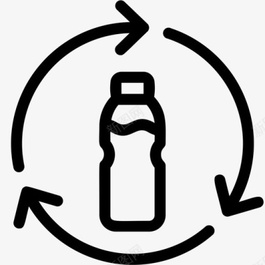 塑料瓶回收环保生态图标