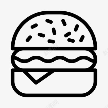 汉堡面包店芝士汉堡图标
