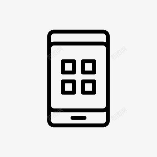 移动应用程序网格svg_新图网 https://ixintu.com 搜索引擎 优化 移动 应用程序 网格 电话 网页 线条 符号