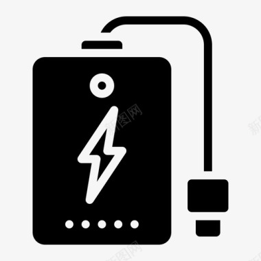 电源银行充电器电子设备雕文图标
